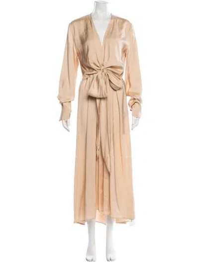 Pre-owned Petar Petrov V-neck Long Dress In Yellow