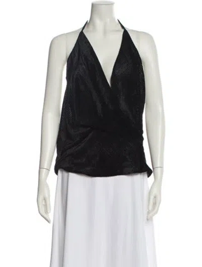 Pre-owned Petar Petrov V-neck Sleeveless Blouse In Black