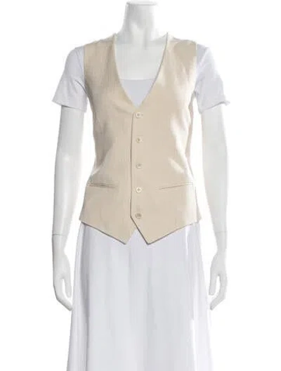 Pre-owned Petar Petrov V-neck Sleeveless Top In Neutrals