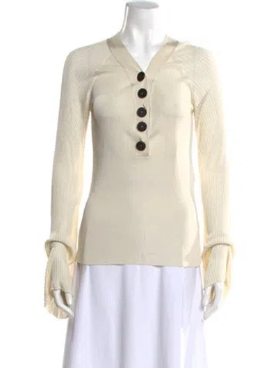Pre-owned Petar Petrov V-neck Sweater In Neutral