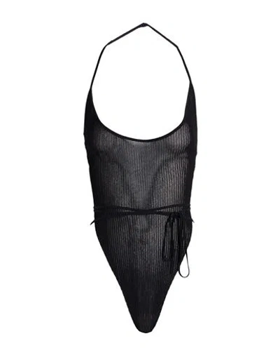Petar Petrov Woman Bodysuit Black Size 6 Viscose, Elastane