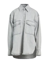 Petar Petrov Woman Denim Shirt Light Grey Size L Cotton In Gray