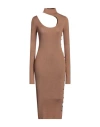 Petar Petrov Woman Midi Dress Camel Size 8 Silk In Beige