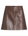 Petar Petrov Woman Mini Skirt Brown Size 6 Calfskin