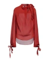 Petar Petrov Woman Top Rust Size 4 Silk In Red