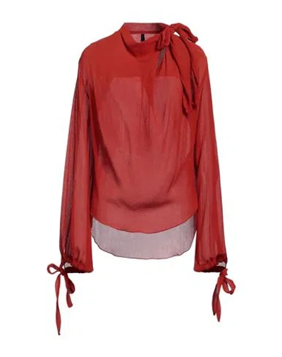 Petar Petrov Woman Top Rust Size 4 Silk In Red