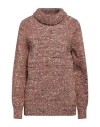 Petar Petrov Woman Turtleneck Brown Size 4 Virgin Wool, Baby Alpaca Wool, Silk In Brown