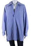 Petar Petrov Womens Lana Striped Shirting Oversize Shirt Blouse Blue In Blue