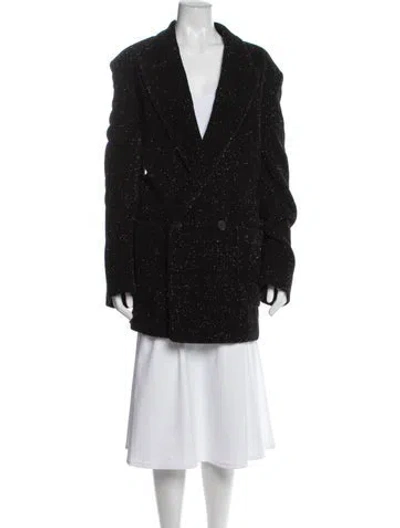 Pre-owned Petar Petrov Wool Patterned Blazer In Black