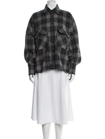 Pre-owned Petar Petrov Wool Plaid Print Jacket In Gray