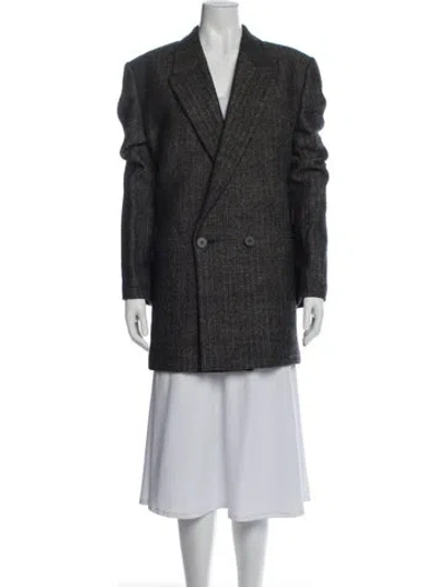 Pre-owned Petar Petrov Wool Tweed Pattern Blazer In Gray
