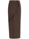 Petar Petrov Sophisticated Silk Midi Skirt With Asymmetric Hem In Brown