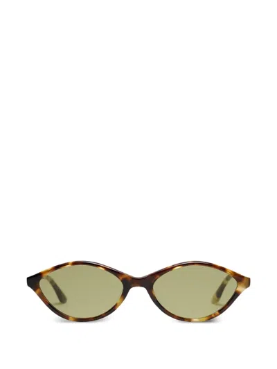 Peter And May Oval-frame Sunglasses In Brown