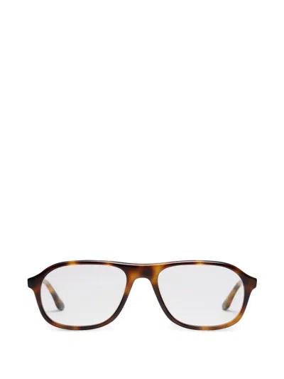 Peter And May Paul Geometric-frame Glasses In Brown