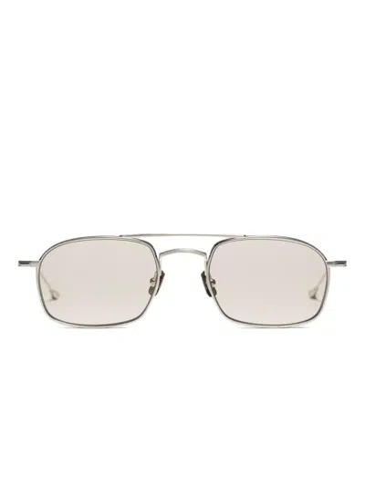 Peter & May Walk Double-bridge Rectangle Sunglasses In Silver