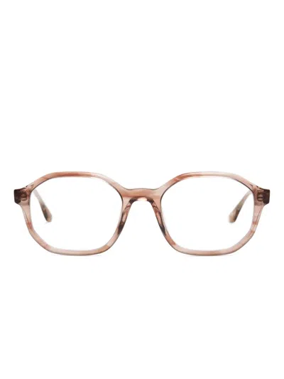 Peter & May Walk Geometric-frame Acetate Glasses In Brown