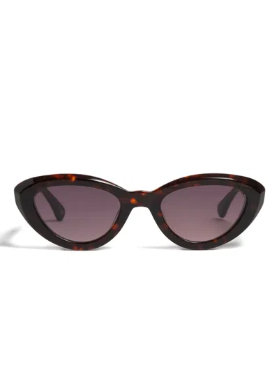 Peter & May Walk Her Name Tortoiseshell Cat-eye Frame Sunglasses In Brown