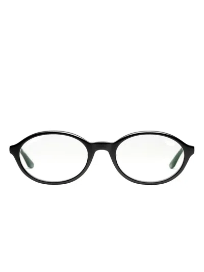 Peter & May Walk Oval-frame Acetate Glasses In Black