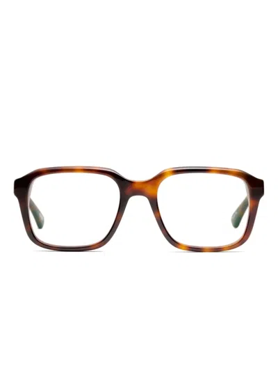Peter & May Walk Rectangle-frame Acetate Glasses In Brown