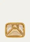 Peter Callahan Gold Metal Tv Dinner Serving Tray In Gold
