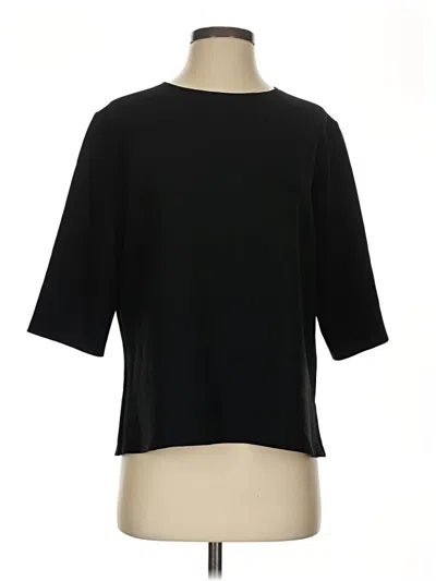 Pre-owned Peter Cohen 3/4 Sleeve Top Black Boatneck Tops