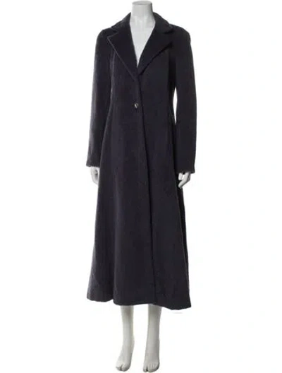 Pre-owned Peter Cohen Alpaca Faux Fur Coat In Blue