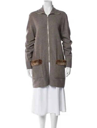 Pre-owned Peter Cohen Angora Coat In Gray