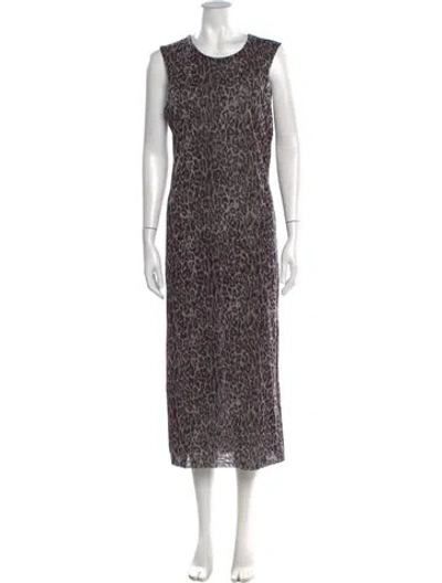 Pre-owned Peter Cohen Animal Print Long Dress In Multi