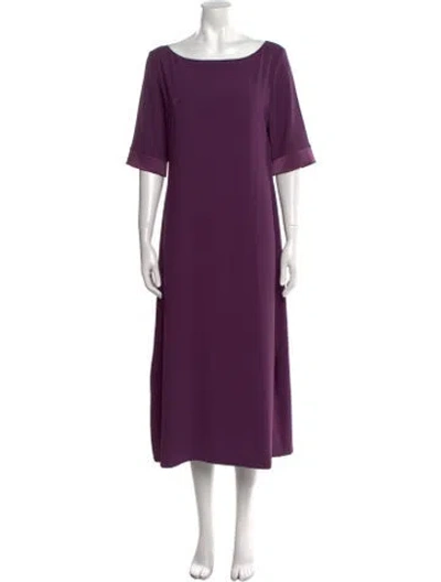 Pre-owned Peter Cohen Bateau Neckline Midi Length Dress W/ Tags In Purple