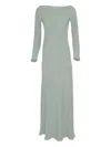 Peter Cohen Boat-neck Long-sleeve Maxi Dress In Green