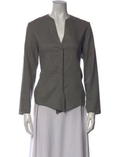 Pre-owned Peter Cohen Cashmere V-neck Sweater In Grey
