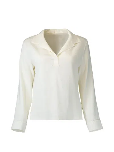 Peter Cohen Cate Long-sleeve Blouse In White