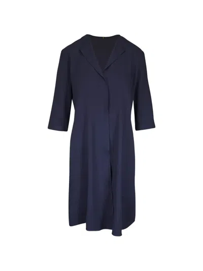 Peter Cohen Collared Midi Dress In Blue