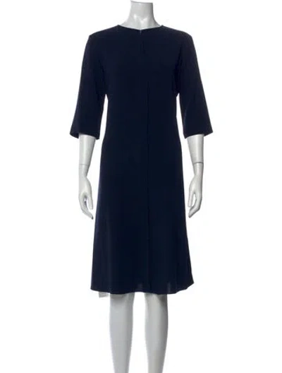 Pre-owned Peter Cohen Crew Neck Knee-length Dress In Blue