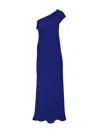 Peter Cohen Draped Petal Cotton Gown In Blue