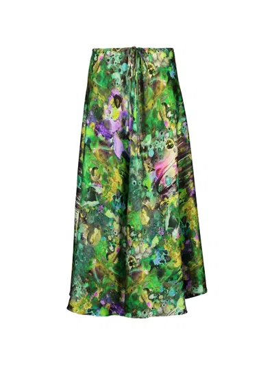 Peter Cohen Fuel Abstract-print Midi Skirt In Green