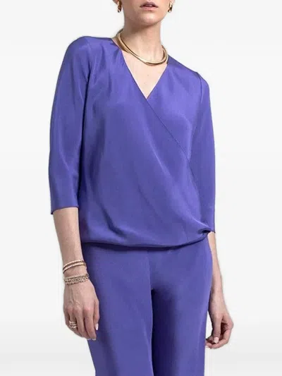 Peter Cohen Games Wrap-design Blouse In Purple