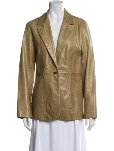 Pre-owned Peter Cohen Goat Leather Blazer In Brown