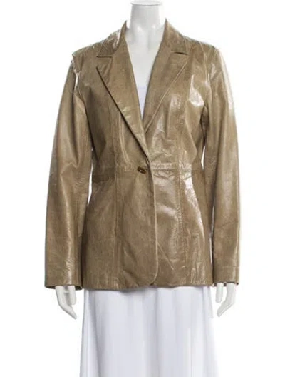 Pre-owned Peter Cohen Goat Leather Blazer In Brown