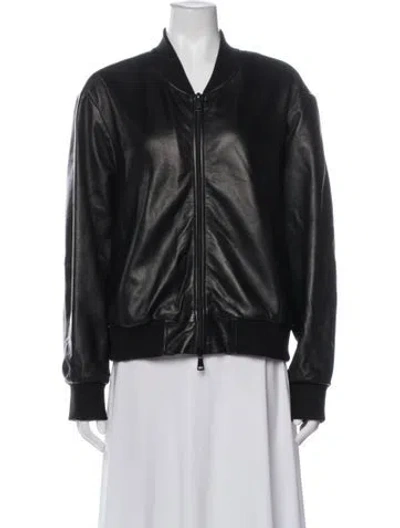 Pre-owned Peter Cohen Leather Bomber Jacket In Black