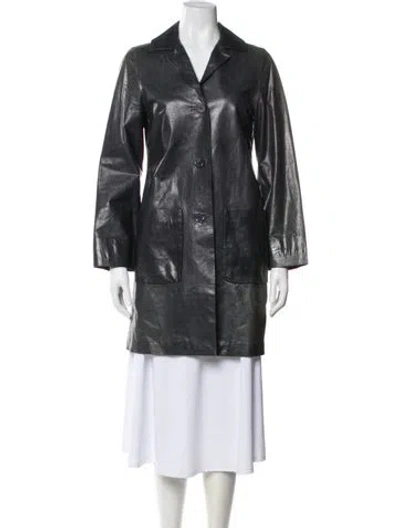 Pre-owned Peter Cohen Leather Jacket In Gray