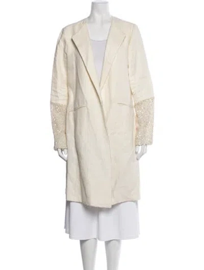 Pre-owned Peter Cohen Linen Coat In Neutral