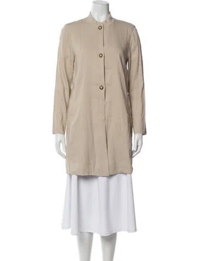 Pre-owned Peter Cohen Linen Coat In Neutrals