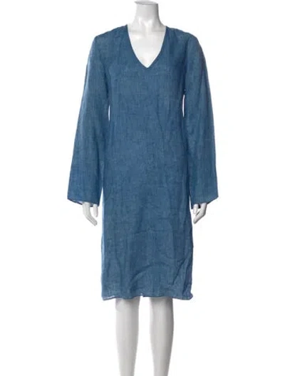 Pre-owned Peter Cohen Linen Knee-length Dress In Blue
