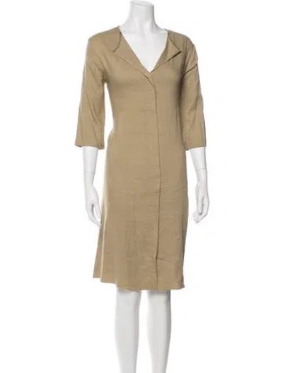 Pre-owned Peter Cohen Linen Knee-length Dress In Neutral