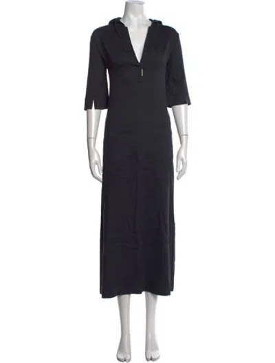 Pre-owned Peter Cohen Linen Long Dress In Blue