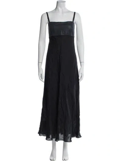 Pre-owned Peter Cohen Linen Long Dress In Gray