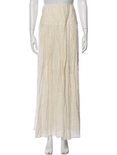 Pre-owned Peter Cohen Linen Long Skirt In Neutral