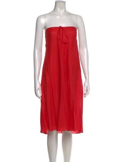 Pre-owned Peter Cohen Linen Mini Dress In Red