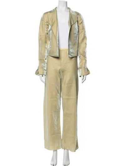 Pre-owned Peter Cohen Linen Pant Set In Green